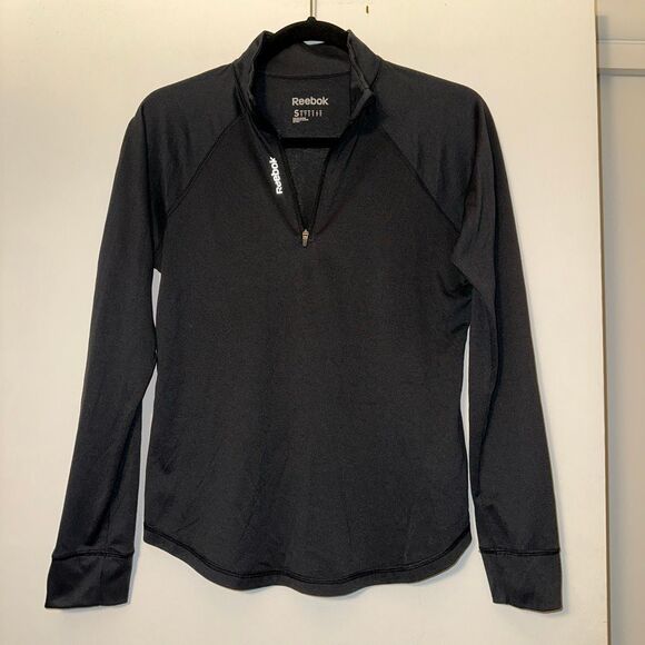 Reebok Tops - Reebok Women’s Small Athletic Long Sleeve Quarter Zip Pullover Black Gently Worn